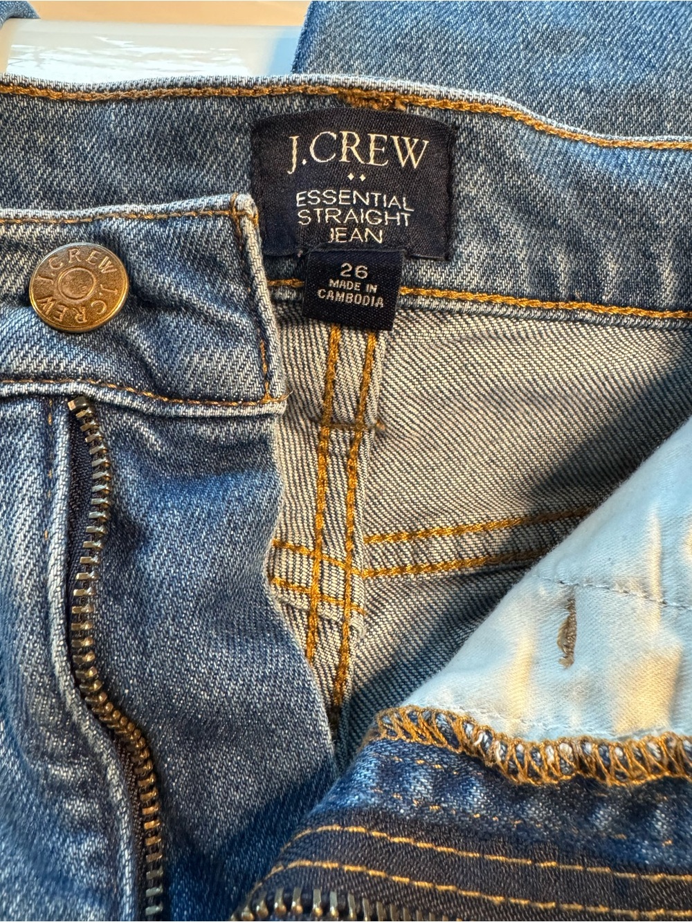 J.Crew Essential Straight Jeans Women’s 26 Medium Wash Ankle Cropped Stretch - Picture 10 of 14